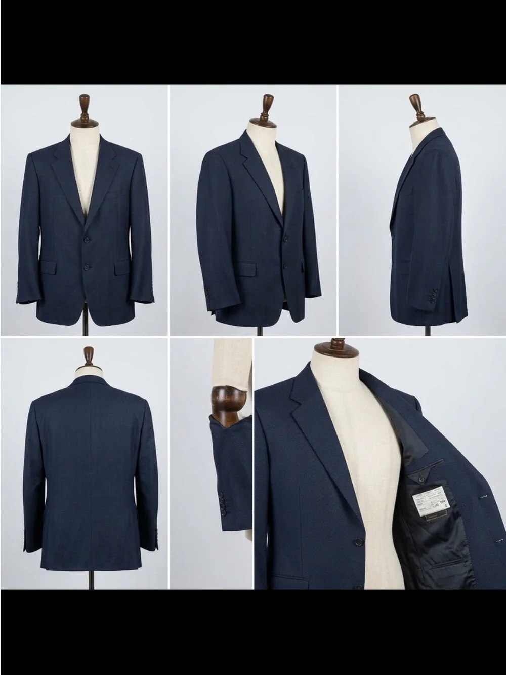 CANALI Mens Navy Pure Wool Sport Coat Suit Jacket Blazer Made In Italy US 46R